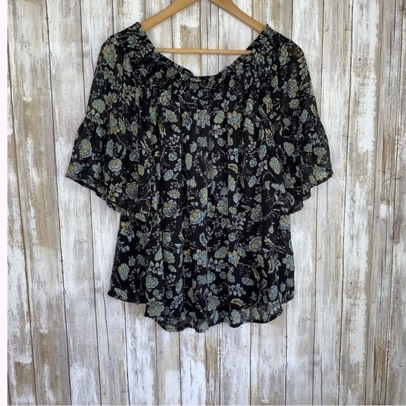 Torrid Off The Shoulder Chiffon Floral Blouse - Picture 3 of 6